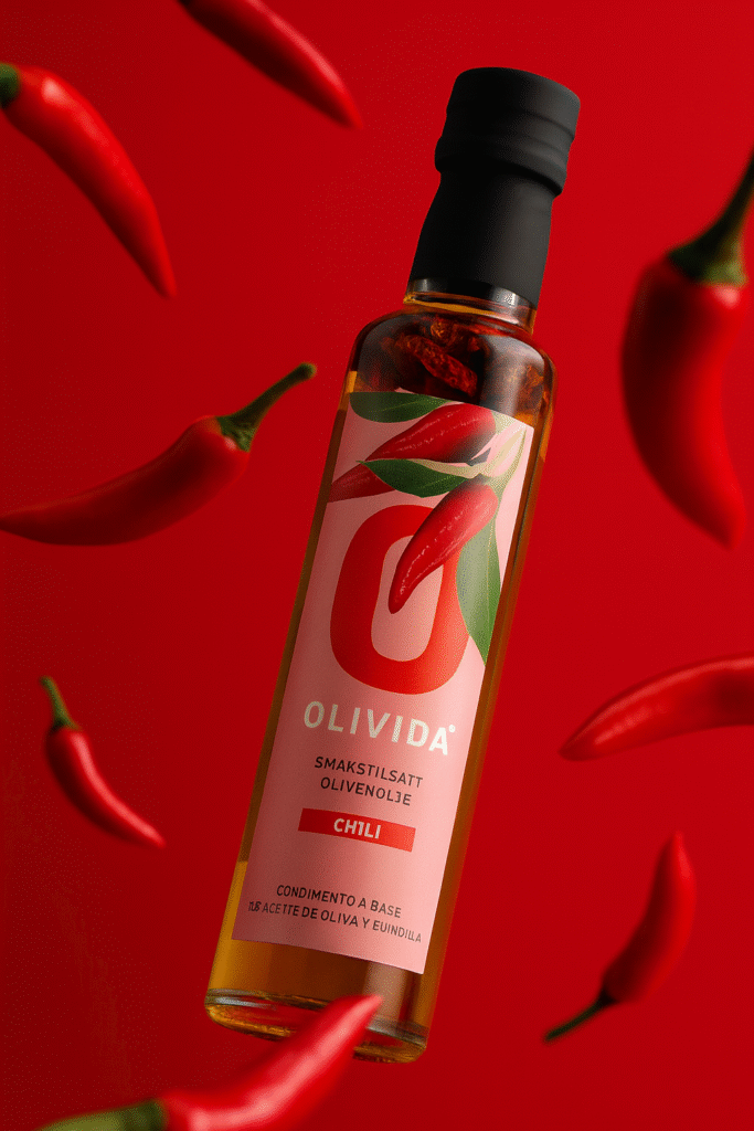 Olivida Olivenolje Chili Spania Chiliolje olje